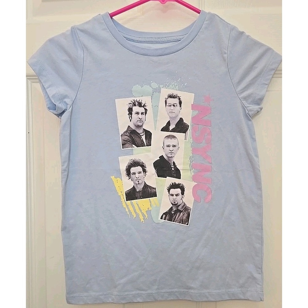 NSYNC Girl's Large (10/12) T-shirt Light Blue Boy Band